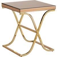 Orsina Elegant Square Table With Cross Legged Base For Sitting Areas, Stylish Decorative Bedside Table For Bedrooms in Gold