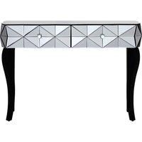Luxe Smoke Glass Console Table, Spacious Modern Table, Sleek Console Table With Sturdy Curved Wooden Legs