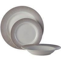 Premier Housewares 12 pc Spoke Porcelain Dinner Set - White