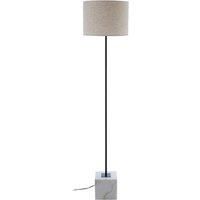 Premier Housewares Murdoch Floor Lamp with Marble Base & Linen Shade