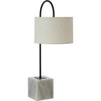 Premier Housewares Murdoch Curve Table Lamp with Marble Base & Linen Shade