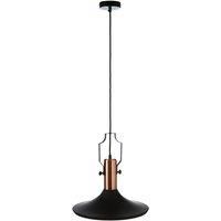 Premier Housewares Argo Large Pendant Lamp in Black/Brushed Copper
