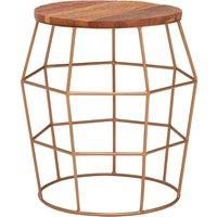 Orsina Distinctive Rounded Side Table For Sitting Areas, Elegant Wooden Top Bedside Table, Small Lounge Side Table in Natural