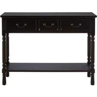 Heritage Console Table 3 Drawers Black Finish
