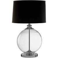 Interiors By Ph Edna Small Black Linen Shade Table Lamp, Black