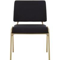 Orsina Comfortable Black Linen Chair, Elegant Design Comfortable Chair For Bedroom, Gold Finish Accent Chair