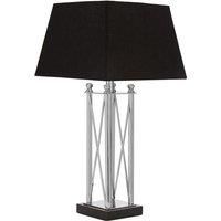 Premier Housewares Hoffmann Table Lamp with Granite Base & Black Fabric Shade