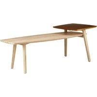 Orsina Elm Wood Rectangular Coffe Table, Gold Finished Accent Table, Ample Storage Table For Outdoor Patio in Natural