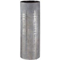 Premier Housewares Embra Ceramic Flower Vase in Grey/Silver Finish - Large