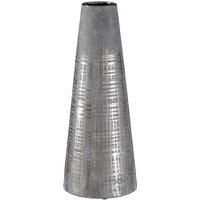 Premier Housewares Embra Ceramic Flower Conical Vase in Grey/Silver Finish - Large