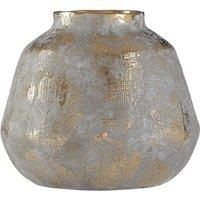 Premier Housewares Orvena Ceramic Vase in Grey/Gold Finish - Small