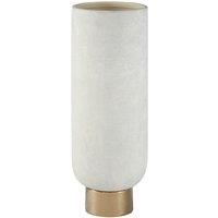 Premier Housewares Callie Pedestal Vase in White/Gold Finish - Small