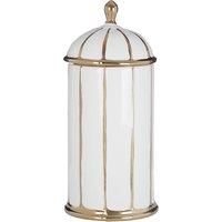 Premier Housewares Coletta Large Ceramic Jar - White/Gold Finish