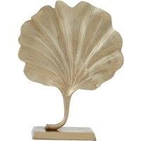 Premier Housewares Prato Leaf Sculpture - Gold finish Aluminium
