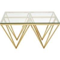Gold Finish Spike Coffee Table, Gold, 80cm
