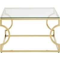 St Lucia Curved Coffee Table   Gold Finish Stainless Steel   Tempered Glass