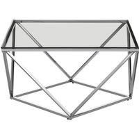 Orsina Stylish Design Large Twist Coffee Table, Modern Design Modern Coffee Table, Durable Constructed Table in Silver