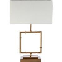 Premier Housewares Zofie Table Lamp in Gold Finish with White Linen Shade