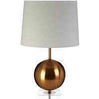 Premier Housewares Zena Table Lamp in Crystal/Gold Finish with White Linen Shade