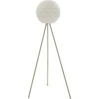 Premier Housewares Mateo Geometric Floor Lamp with Steel Base  White
