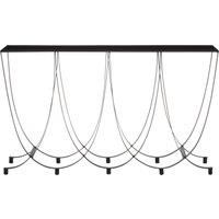 Orsina Stylish Design Console Table With Black Glass Top, Versatile Hallway Table, Easily Maintained Console Table