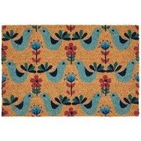 Premier Housewares Door Mats/ Indoor Sparrows Doormat/ Welcome Mat/ Natural Woven Floor Mats/ Patterned Rectangular Mat/ Sturdy Mat Dimensions W60 x D40 x H2cm.