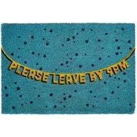 Premier Housewares Blue Coir Doormat - Please Leave By 9pm