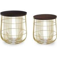 Interiors by PH Set Of 2 Brass Finish Side Tables
