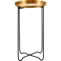 Orsina Elegant Design Gold Finish Round Top Side Table, Versatile Small Table, Sleek & Sturdy Bedside Table