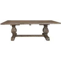 Orsina Pine Wood Dining Table, Spacious Rectangular Kitchen Table, Decorative Table With Pedestal Legs, Garden Table in Brown