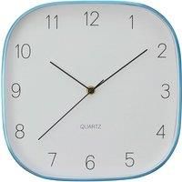 Premier Housewares Wall Clock Blue / Black Finish Frame Clocks For Living Room / Bedroom / Contemporary Style Square Shaped Design Metal Clocks For Hallways 4 x 29 x 29