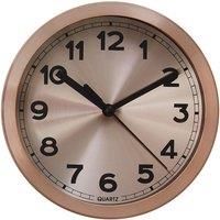 Premier Housewares Wall Clock Copper Frame / Copper Finish Frame Clocks For Living Room / Bedroom / Contemporary Style Round Shaped Design Metal Clocks For Hallways 4 x 15 x 15