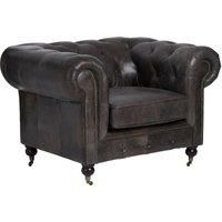 Dark Grey Chair,Leather Upholstered Ocassional Chair,Plush Patio Chair,Armchair With Button Tufted Backrest