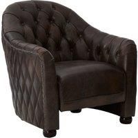 Grey Leather Classic Armchair,Walnut Quilted Back Wooden Chair,Chesterfield Button Tufted Armrest Chair