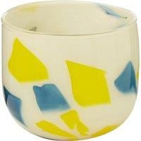 Premier Housewares Carra Abstract Glass Planter - Yellow/Blue