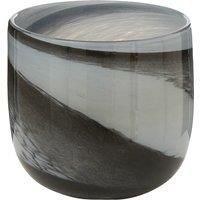 Premier Housewares Carra Glass Planter - Grey/Black Brushstrokes