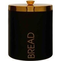 Bread Bin Black Steel Kitchen Top Storage Loaf Box Canisters Jar Lid Liberty Tea