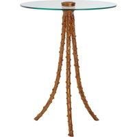 Orsina Versatile Large Side Table, Sleek Corner Table, Compact Side Table By The Couch, Functional Bedside Table in Gold