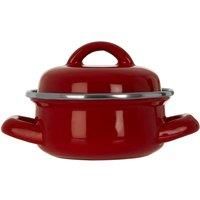 Premier Housewares 0104594 Mini Casserole Dish with Lid, Wide Handles, Enamel