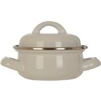 Premier Housewares 0104595 Mini Casserole Dish with Lid, Wide Handles, Enamel