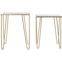 Orsina Set Of 2 Rectangular Side Tables, Luxe Small Tables, Accent Tables, Metallic Bedside Tables, Decorative Tables in Gold