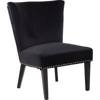 Velvet Dining Chair, Dining Room Accent Chair, Velvet Upholstered Wing Chair with Wooden Legs
