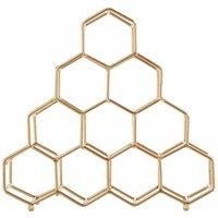 Premier Housewares Spice Rack / Racks with Gold Finish Standing Spices Rack Organiser Four Animal Metal Wire Hexagonal Design 7 x 18 x 19