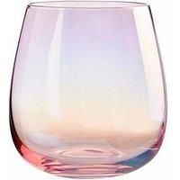 Frosted Pink Tumbler Glasses Set Of 4 Deco Soft Drinks Glassware 410ml Drinkware