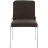 Orsina Black Dining Chair, Fabric Upholstered Armchair for Living Room, Loung Chair with Angled Arms & Steel Legs