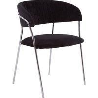 Orsina Tamzin Channel Chrome Finish Dining Chair in Black