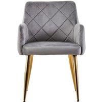 Orsina Tamzin Velvet Angular Dining Chair in Brown