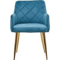 Orsina Tamzin Velvet Angular Dining Chair in Light Blue