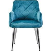 Orsina Tamzin Velvet Splayed Dining Chair in Light Blue