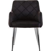Orsina Tamzin Velvet Splayed Dining Chair in Black